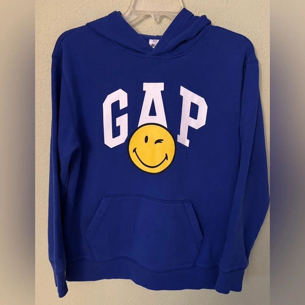 RARE!! Gap x SmileyWorld Blue Hoodie (XXL) + Matching Joggers (XL) Set